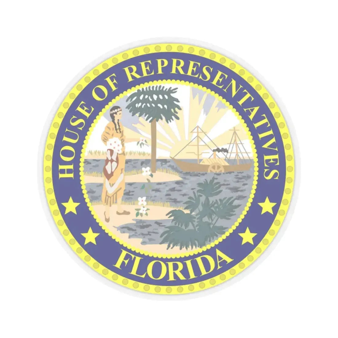 Seal of the Florida House of Representatives - STICKER Vinyl Kiss-Cut Decal 2 Inch Transparent - The Sticker Space
