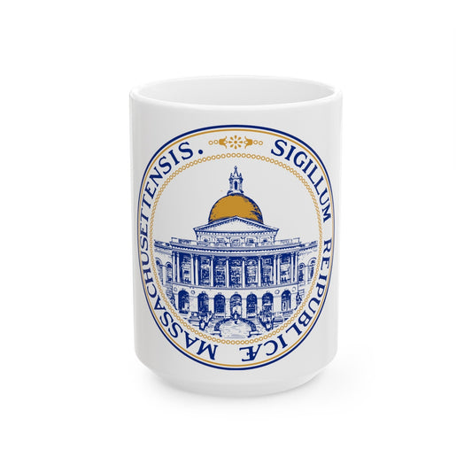 Seal of the General Court of Massachusetts v2 - White Coffee Mug-15oz-The Sticker Space