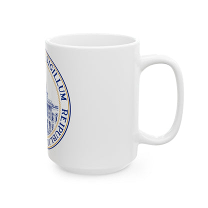 Seal of the General Court of Massachusetts v2 - White Coffee Mug-The Sticker Space