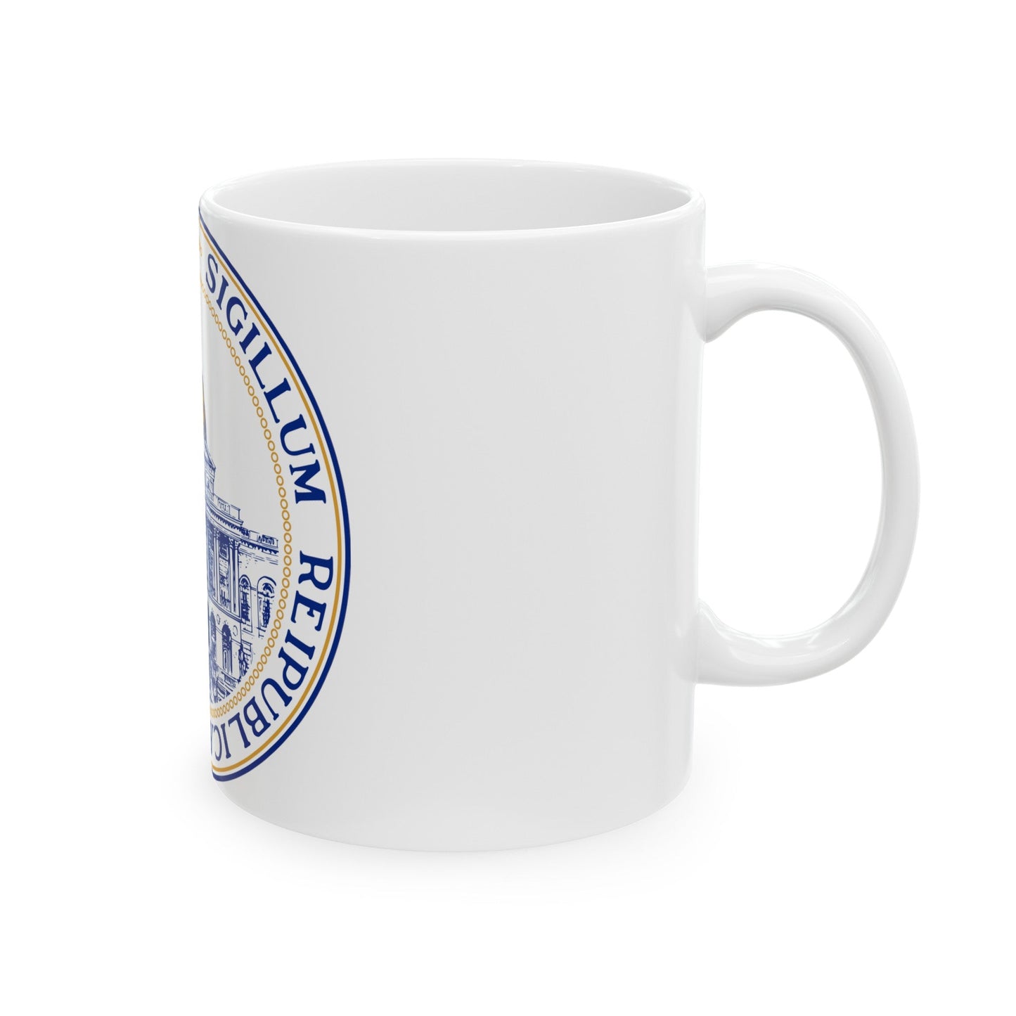 Seal of the General Court of Massachusetts v2 - White Coffee Mug-The Sticker Space