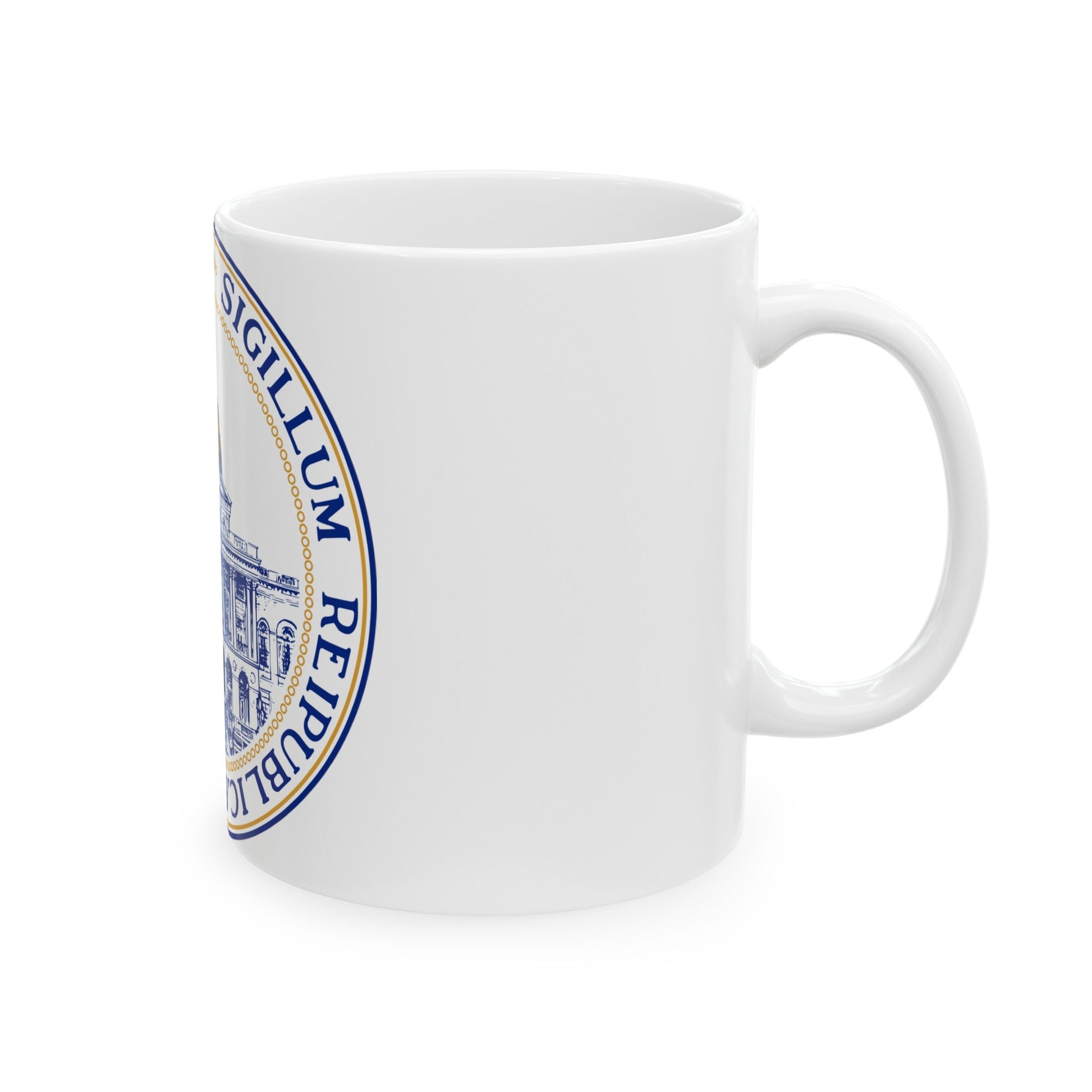 Seal of the General Court of Massachusetts v2 - White Coffee Mug-The Sticker Space