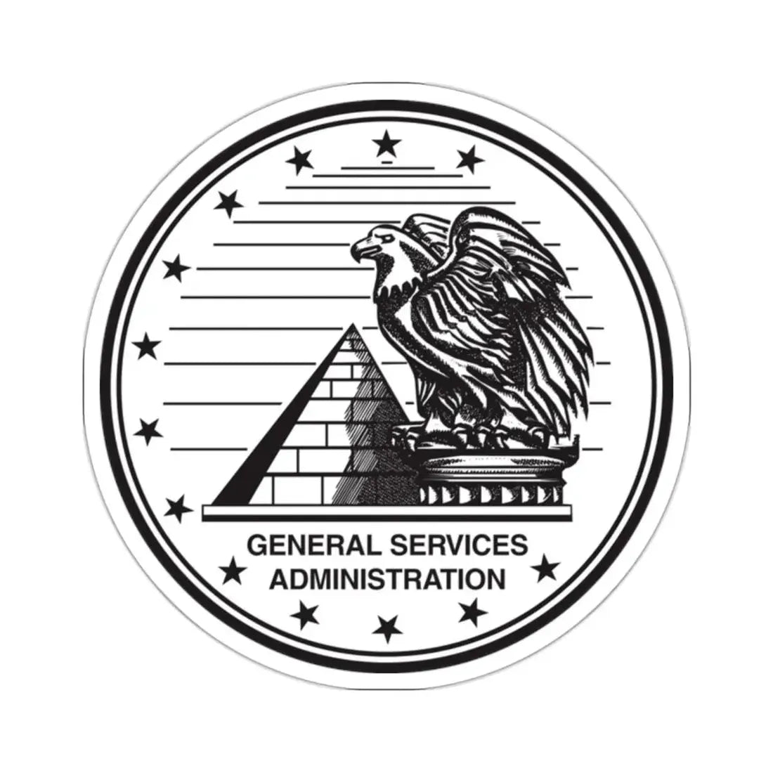 Seal of the General Services Administration - STICKER Vinyl Kiss-Cut Decal 2 Inch White - The Sticker Space