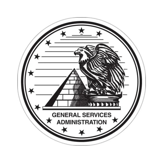 Seal of the General Services Administration - STICKER Vinyl Kiss-Cut Decal 2 Inch White - The Sticker Space