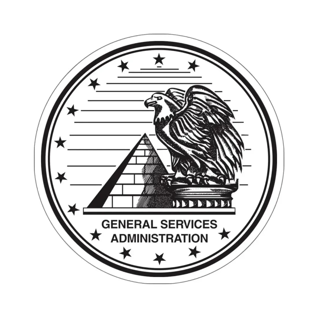 Seal of the General Services Administration - STICKER Vinyl Kiss-Cut Decal 6 Inch White - The Sticker Space