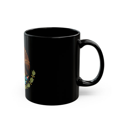 Seal of the Government of Mexico - Black Coffee Mug-The Sticker Space