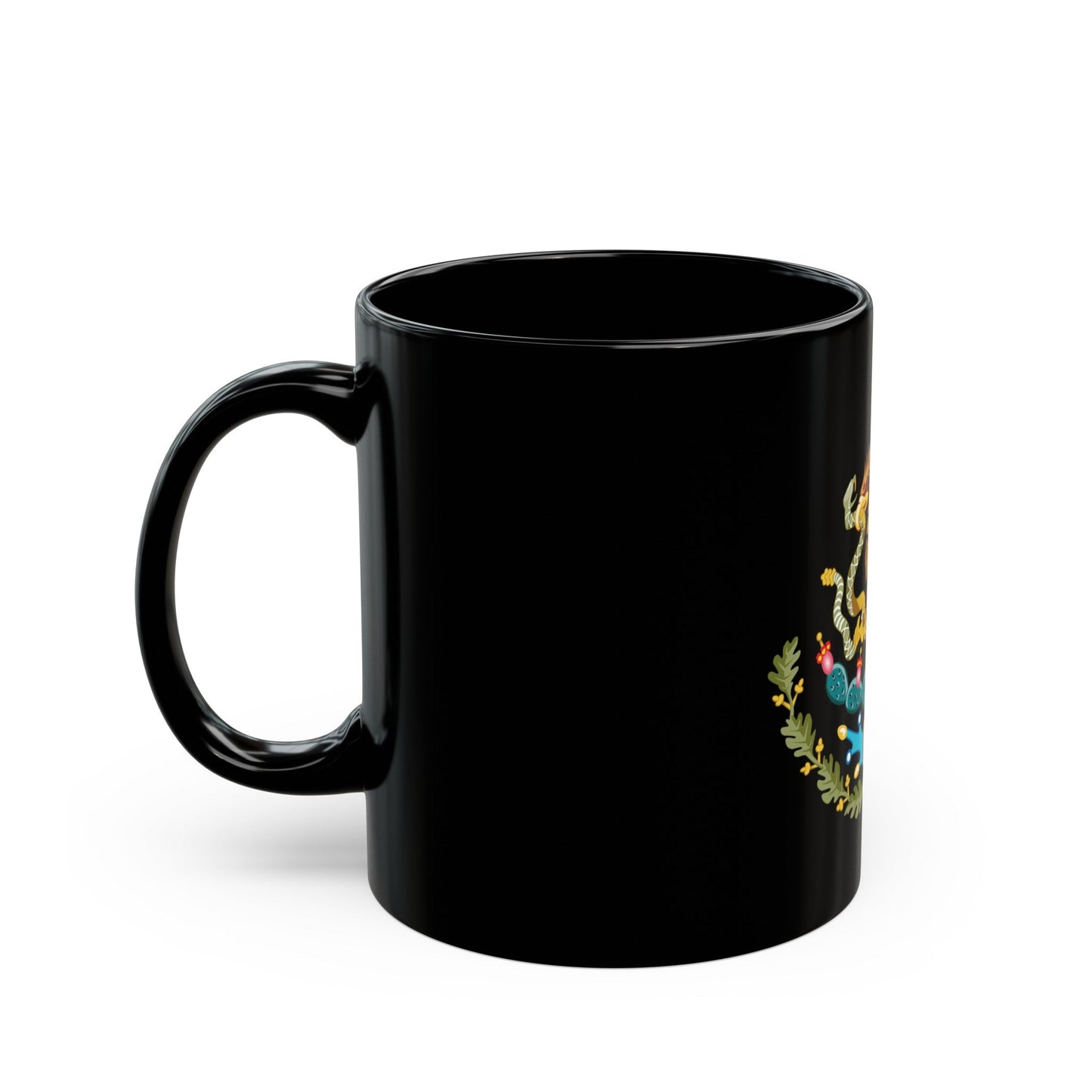 Seal of the Government of Mexico - Black Coffee Mug-The Sticker Space