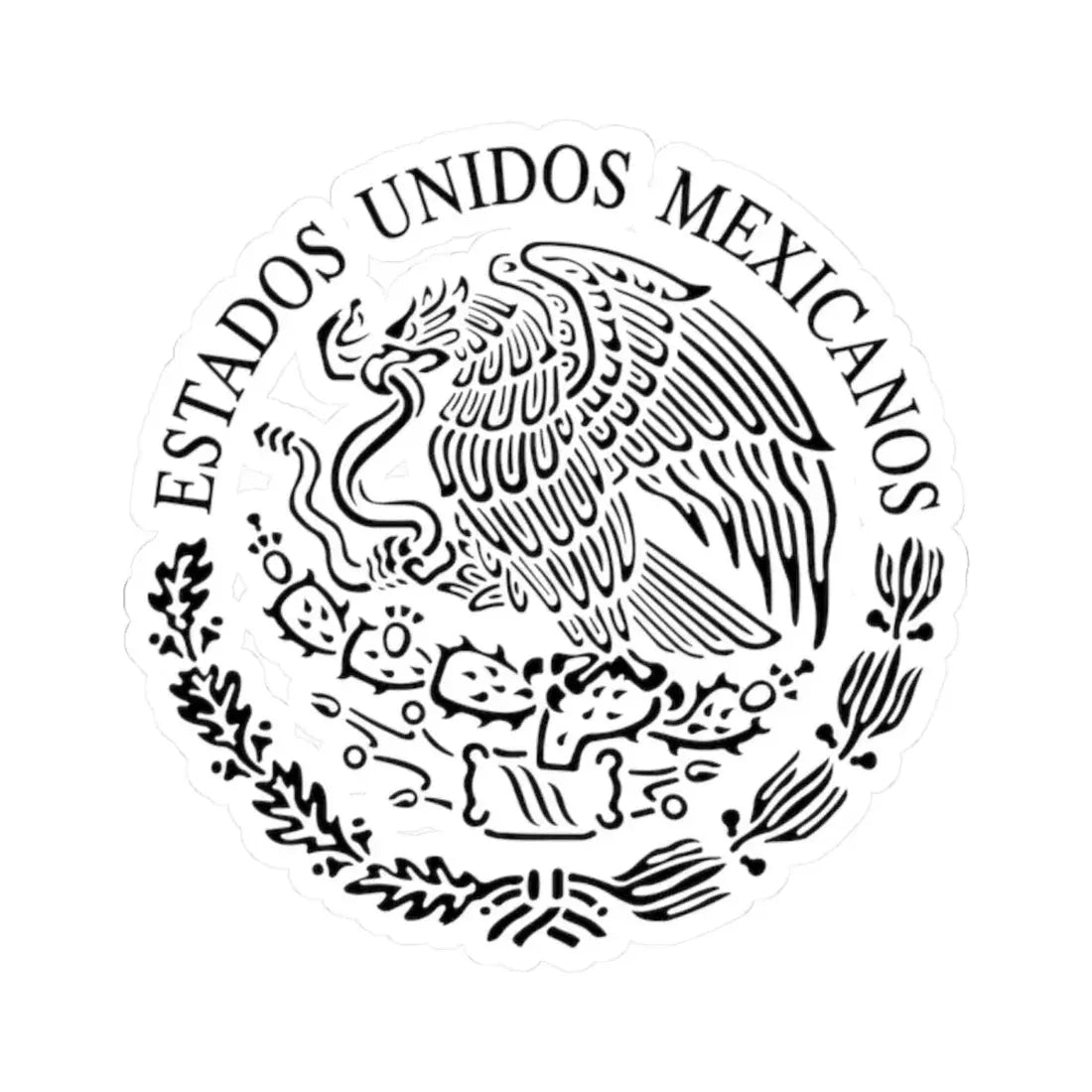 Seal of the Government of Mexico linear (Mexico) STICKER Vinyl Kiss-Cut Decal 2 Inch White - The Sticker Space