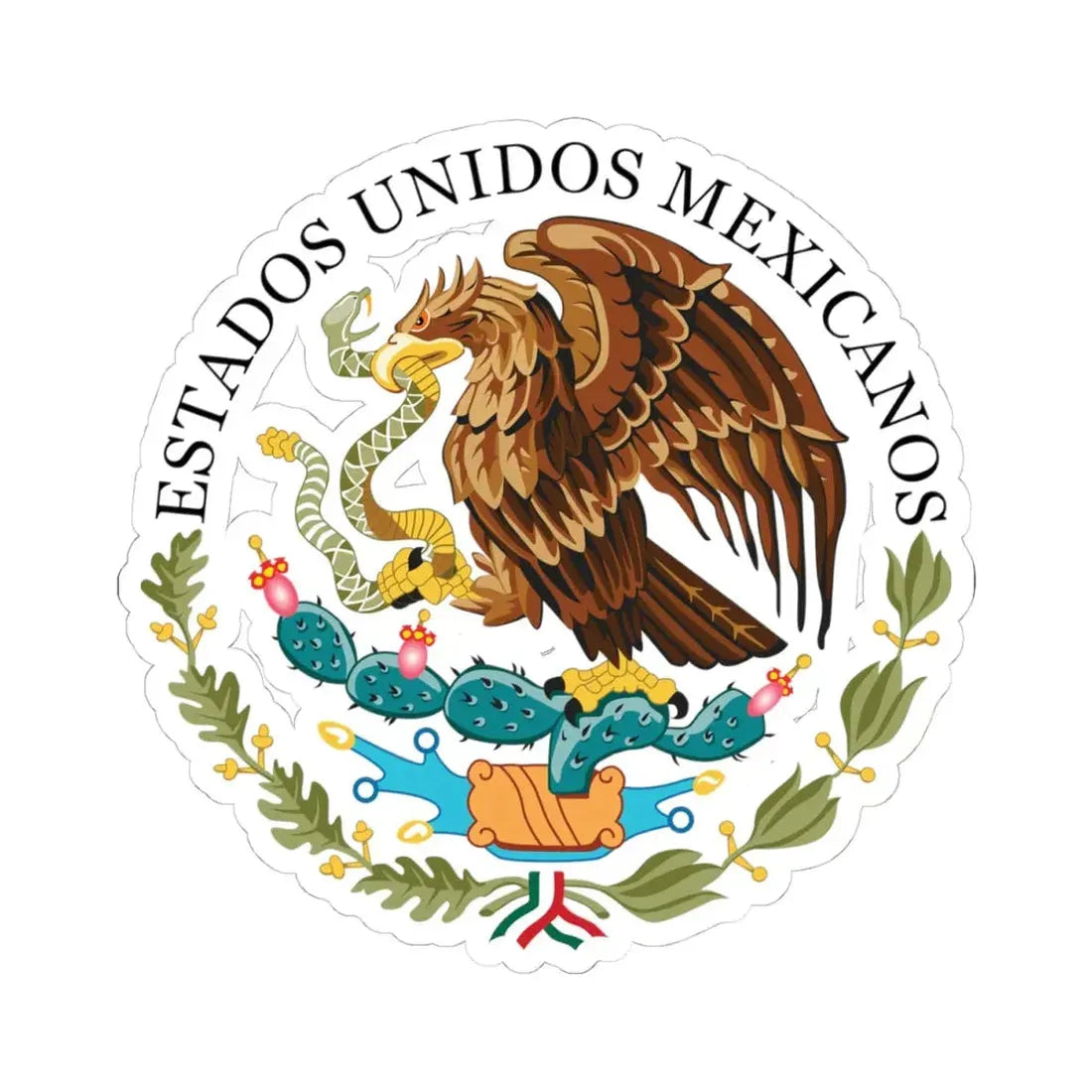 Seal of the Government of Mexico (Mexico) STICKER Vinyl Kiss-Cut Decal 4 Inch White - The Sticker Space