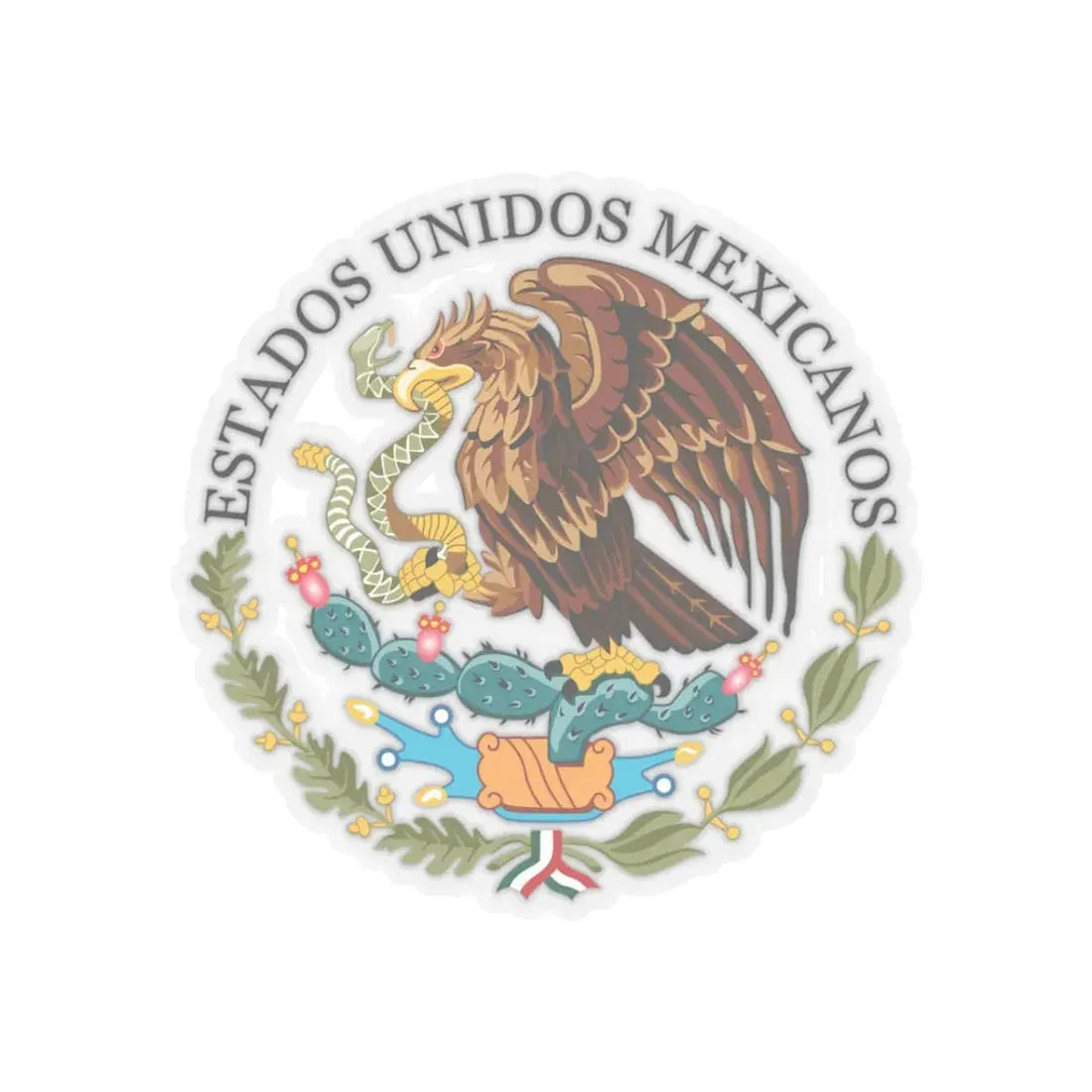 Seal of the Government of Mexico - STICKER Vinyl Kiss-Cut Decal 3 Inch Transparent - The Sticker Space