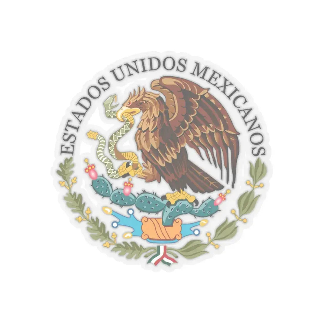 Seal of the Government of Mexico - STICKER Vinyl Kiss-Cut Decal 4 Inch Transparent - The Sticker Space