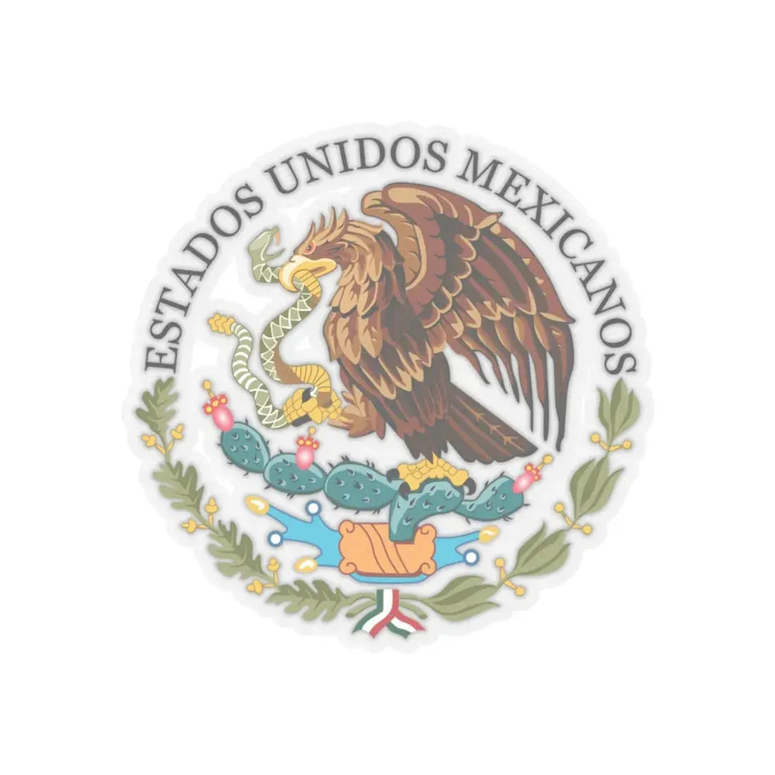 Seal of the Government of Mexico - STICKER Vinyl Kiss-Cut Decal 6 Inch Transparent - The Sticker Space
