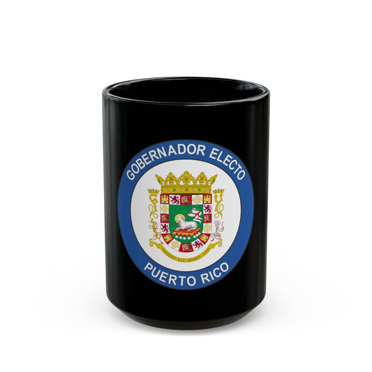 Seal of the Governor-Elect of Puerto Rico - Black Coffee Mug-15oz-The Sticker Space