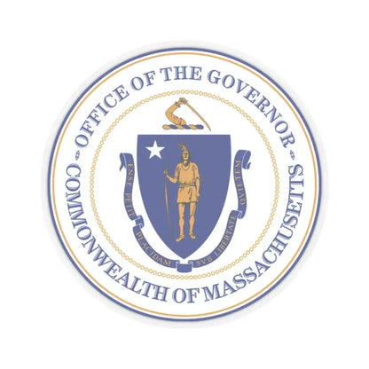 Seal of the Governor of Massachusetts - STICKER Vinyl Kiss-Cut Decal 2 Inch Transparent - The Sticker Space