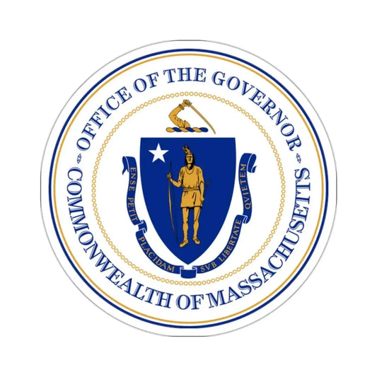 Seal of the Governor of Massachusetts - STICKER Vinyl Kiss-Cut Decal 2 Inch White - The Sticker Space