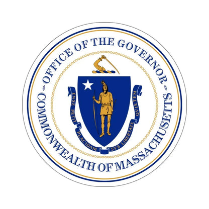 Seal of the Governor of Massachusetts - STICKER Vinyl Kiss-Cut Decal 6 Inch White - The Sticker Space