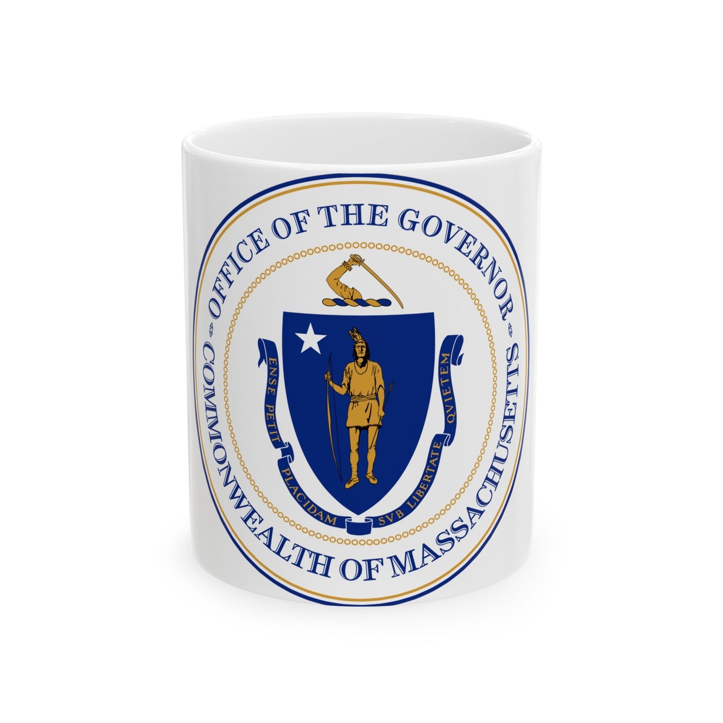 Seal of the Governor of Massachusetts - White Coffee Mug-11oz-The Sticker Space