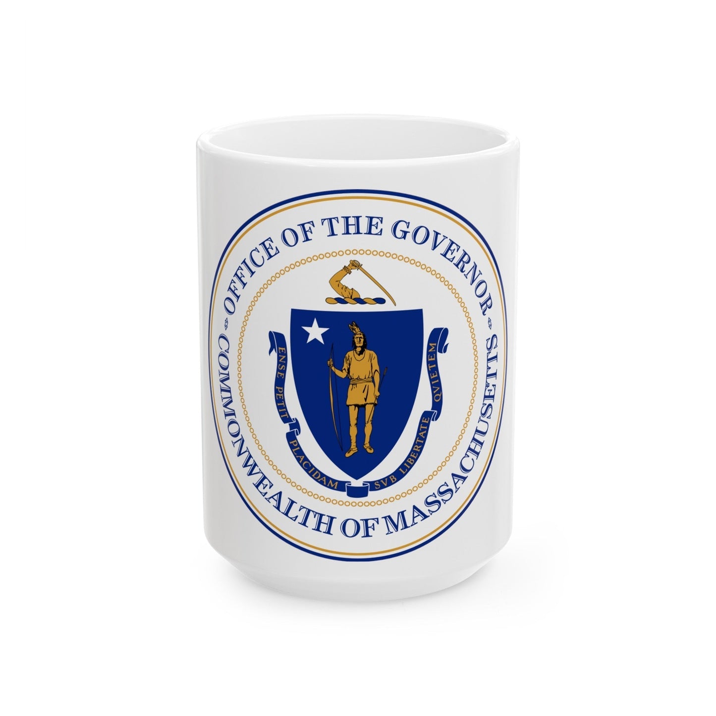 Seal of the Governor of Massachusetts - White Coffee Mug-15oz-The Sticker Space