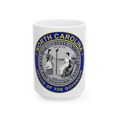 Seal of the Governor of North Carolina - White Coffee Mug-15oz-The Sticker Space