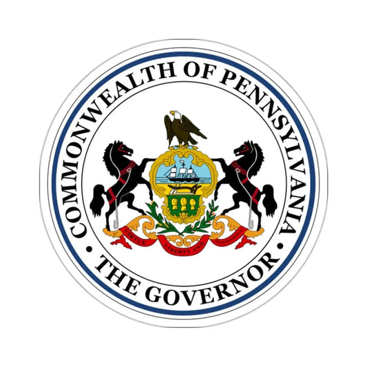 Seal of the Governor of Pennsylvania - STICKER Vinyl Kiss-Cut Decal 2 Inch White - The Sticker Space