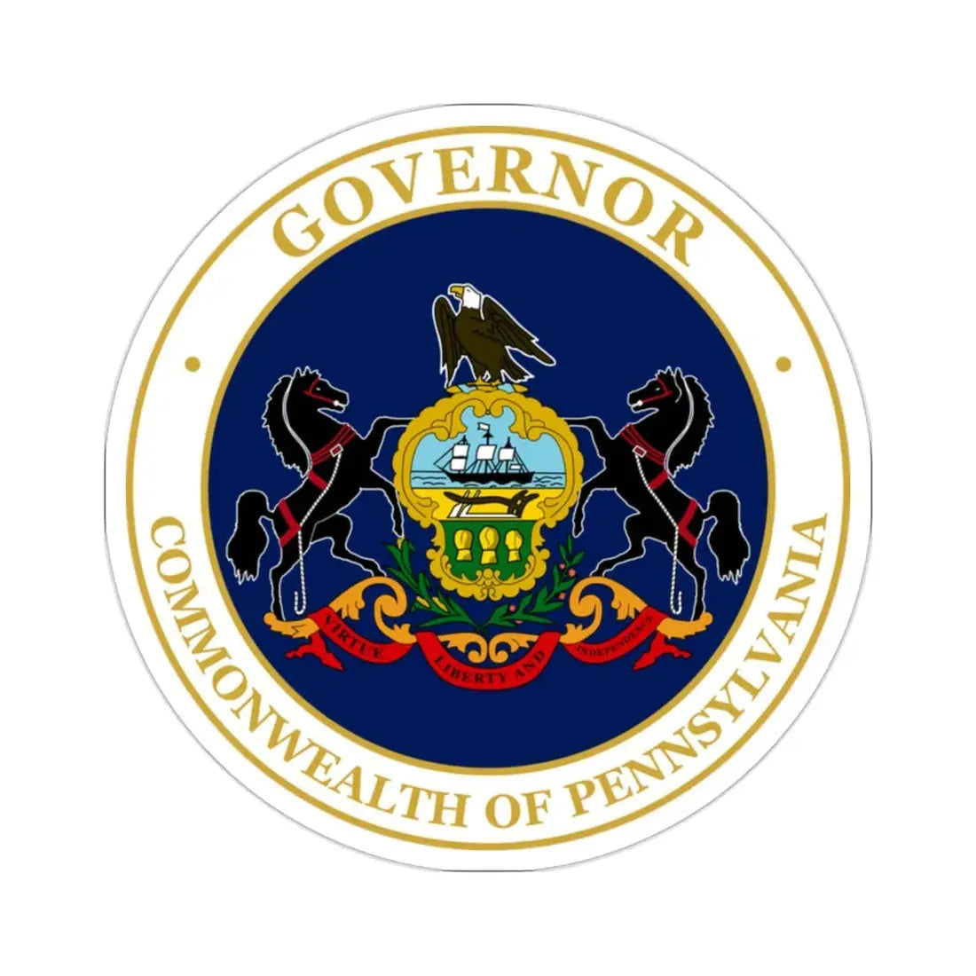 Seal of the Governor of Pennsylvania v2 STICKER Vinyl Die-Cut Decal 2 Inch - The Sticker Space