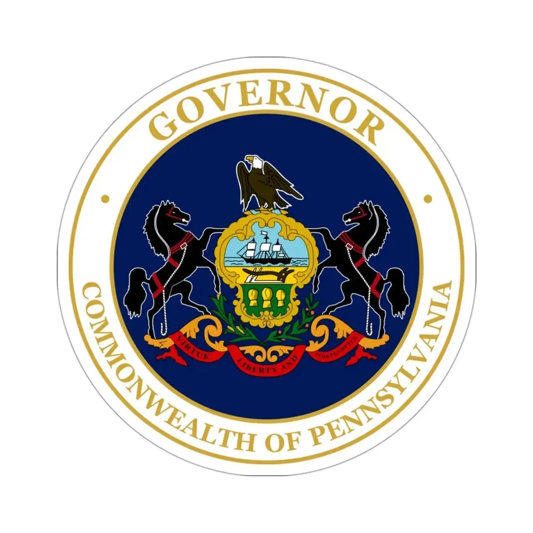 Seal of the Governor of Pennsylvania v2 STICKER Vinyl Die-Cut Decal 3 Inch - The Sticker Space
