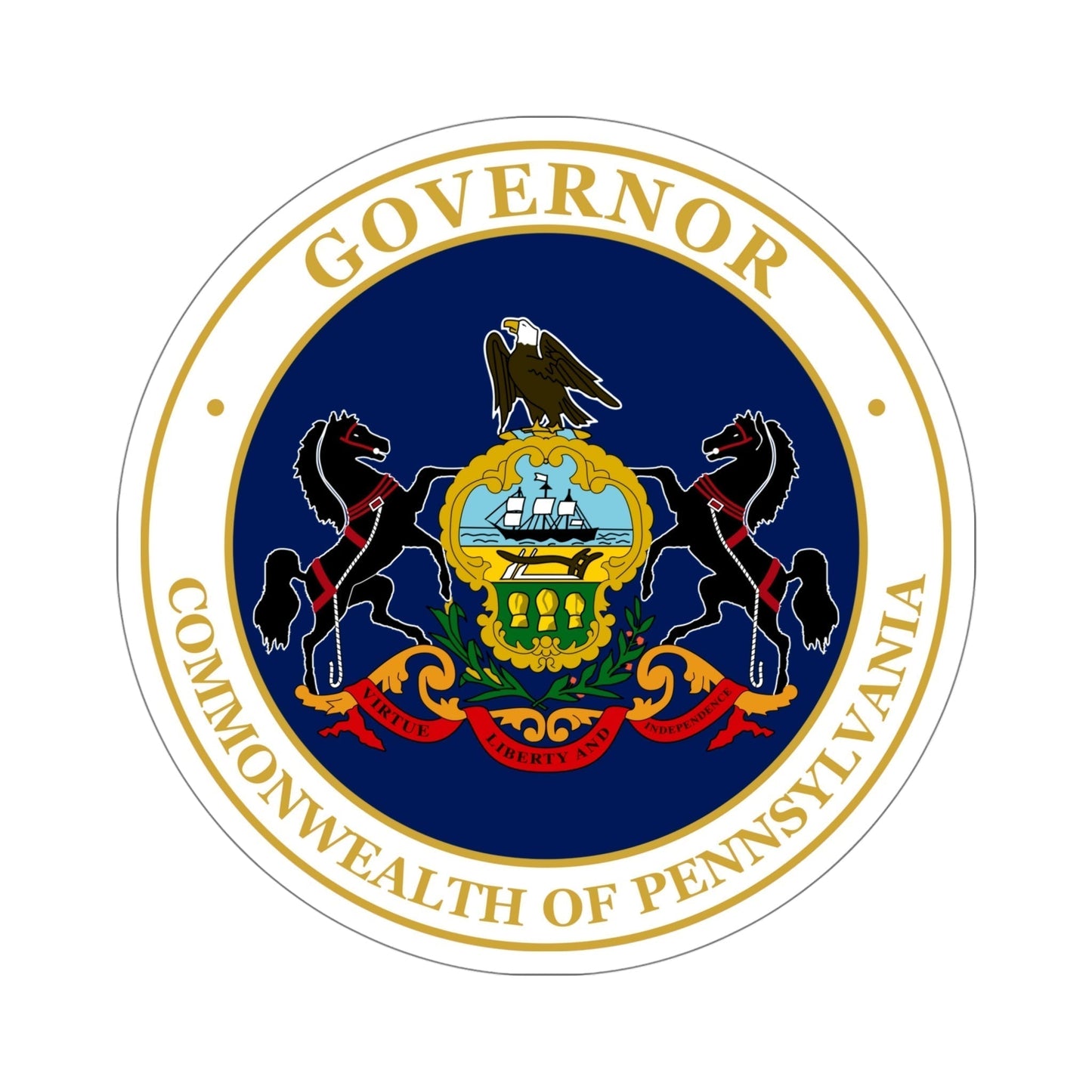 Seal of the Governor of Pennsylvania v2 STICKER Vinyl Die-Cut Decal-5 Inch-The Sticker Space