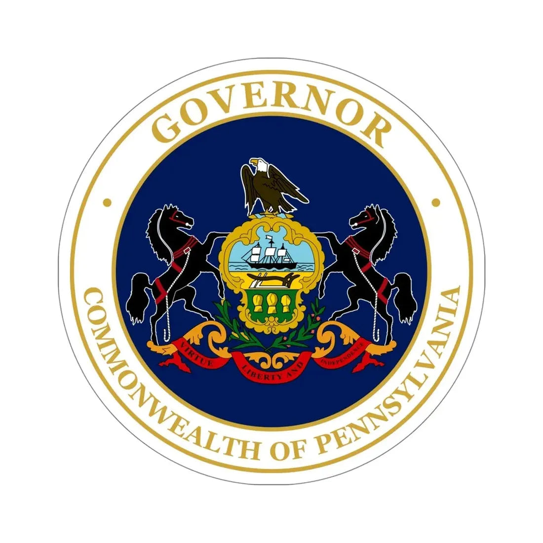 Seal of the Governor of Pennsylvania v2 STICKER Vinyl Die-Cut Decal 5 Inch - The Sticker Space