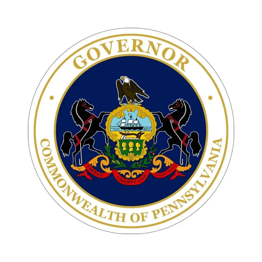 Seal of the Governor of Pennsylvania v2 STICKER Vinyl Die-Cut Decal 6 Inch - The Sticker Space
