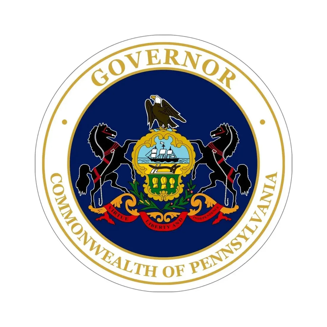 Seal of the Governor of Pennsylvania v2 STICKER Vinyl Die-Cut Decal 6 Inch - The Sticker Space