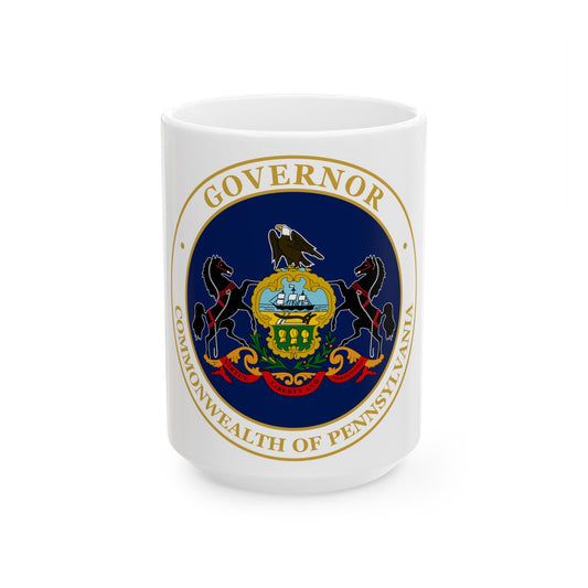 Seal of the Governor of Pennsylvania v2 - White Coffee Mug-15oz-The Sticker Space