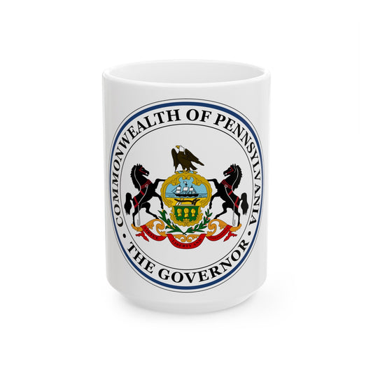 Seal of the Governor of Pennsylvania - White Coffee Mug-15oz-The Sticker Space