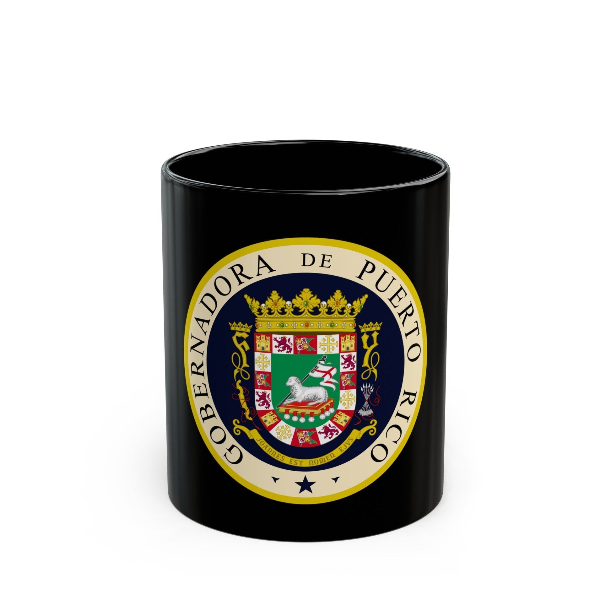 Seal of the Governor of Puerto Rico 2 - Black Coffee Mug-11oz-The Sticker Space