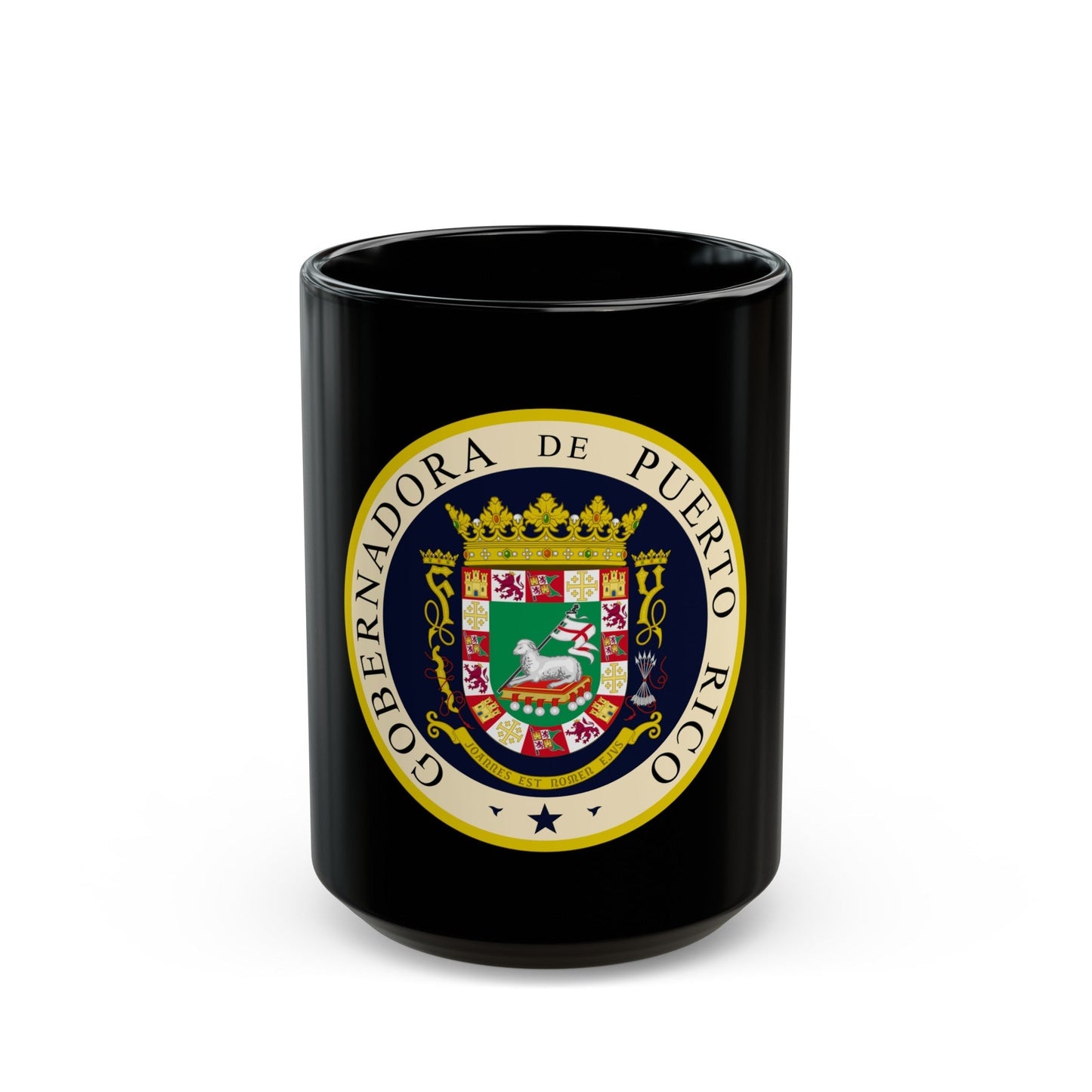 Seal of the Governor of Puerto Rico 2 - Black Coffee Mug-15oz-The Sticker Space