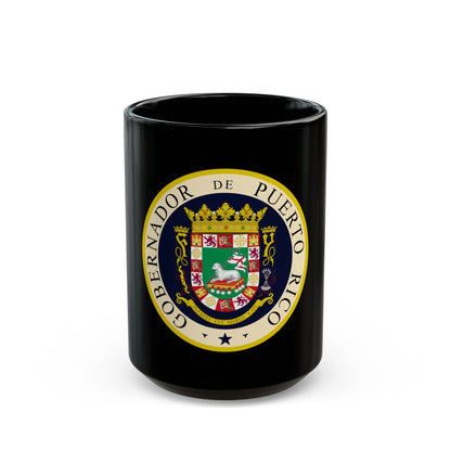 Seal of the Governor of Puerto Rico - Black Coffee Mug-15oz-The Sticker Space