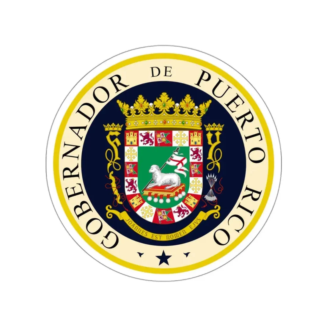 Seal of the Governor of Puerto Rico STICKER Vinyl Die-Cut Decal 3 Inch - The Sticker Space
