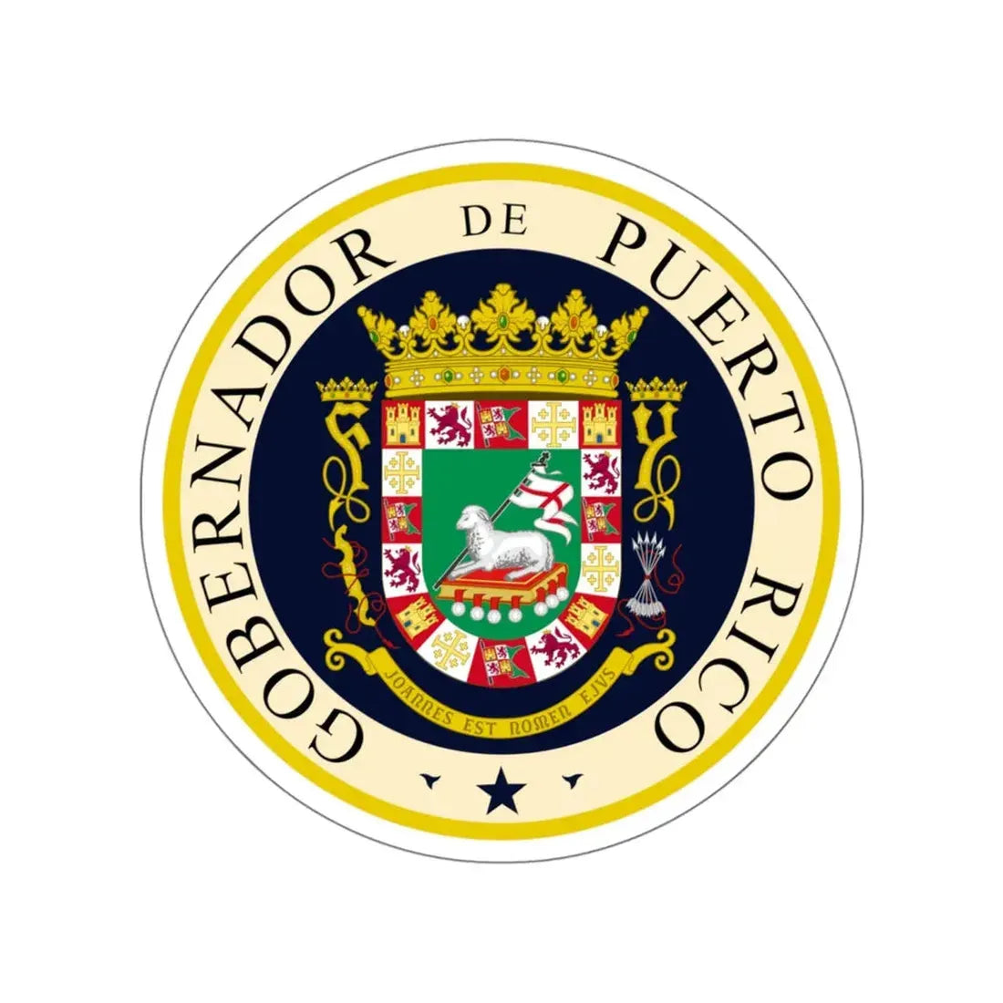 Seal of the Governor of Puerto Rico STICKER Vinyl Die-Cut Decal 5 Inch - The Sticker Space
