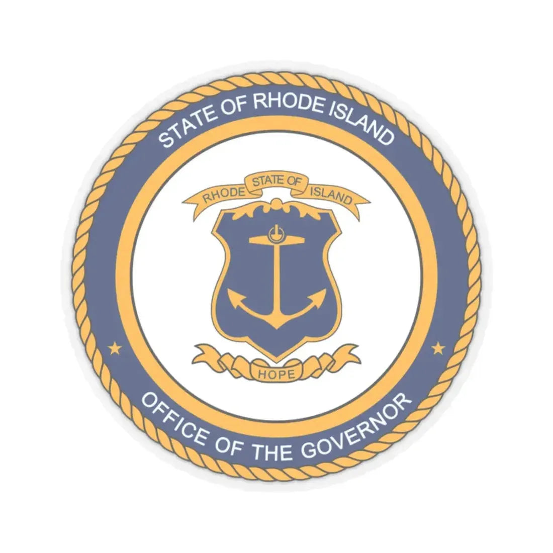 Seal of the Governor of Rhode sland - STICKER Vinyl Kiss-Cut Decal 2 Inch Transparent - The Sticker Space