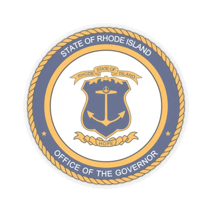 Seal of the Governor of Rhode sland - STICKER Vinyl Kiss-Cut Decal 2 Inch Transparent - The Sticker Space