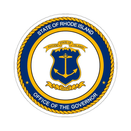 Seal of the Governor of Rhode sland - STICKER Vinyl Kiss-Cut Decal 2 Inch White - The Sticker Space