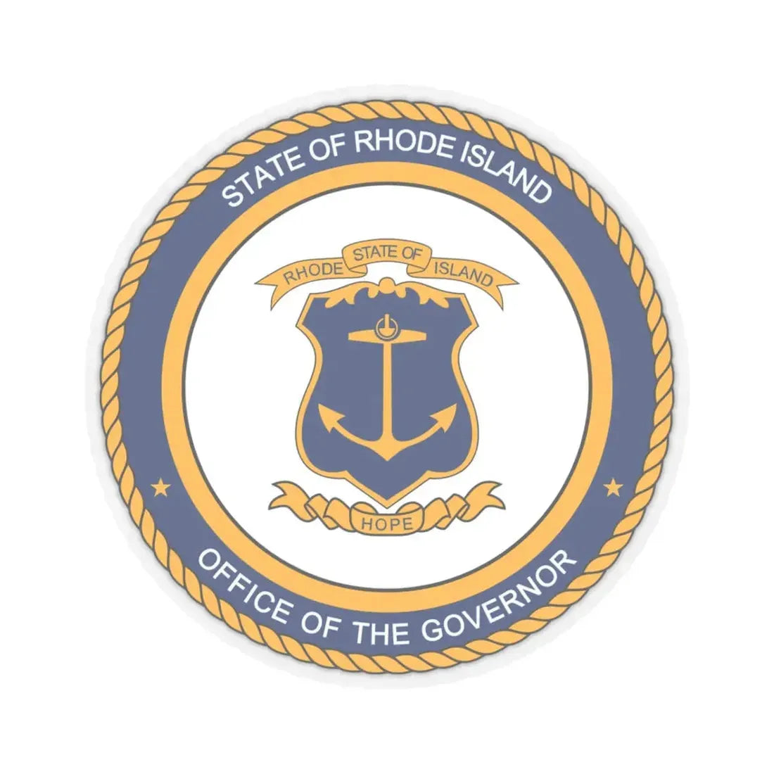 Seal of the Governor of Rhode sland - STICKER Vinyl Kiss-Cut Decal 3 Inch Transparent - The Sticker Space