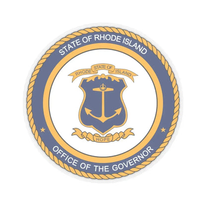 Seal of the Governor of Rhode sland - STICKER Vinyl Kiss-Cut Decal 4 Inch Transparent - The Sticker Space