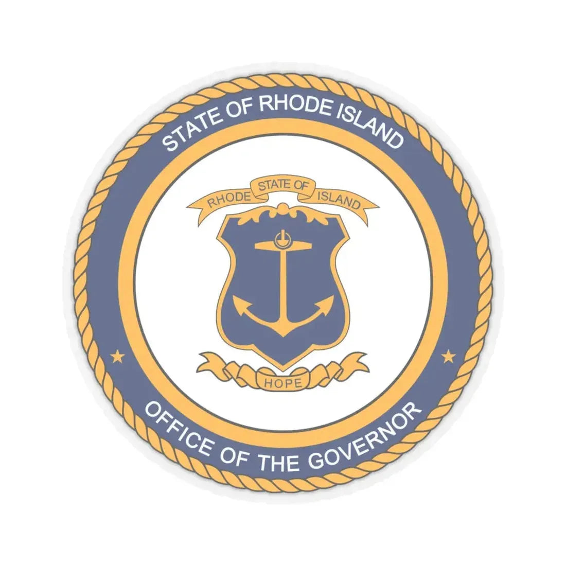 Seal of the Governor of Rhode sland - STICKER Vinyl Kiss-Cut Decal 6 Inch Transparent - The Sticker Space