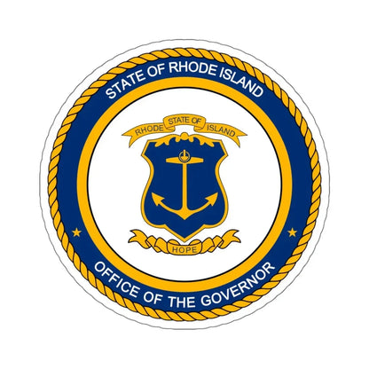 Seal of the Governor of Rhode sland - STICKER Vinyl Kiss-Cut Decal 6 Inch White - The Sticker Space