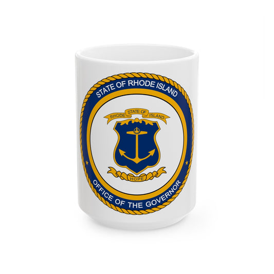 Seal of the Governor of Rhode sland - White Coffee Mug-15oz-The Sticker Space