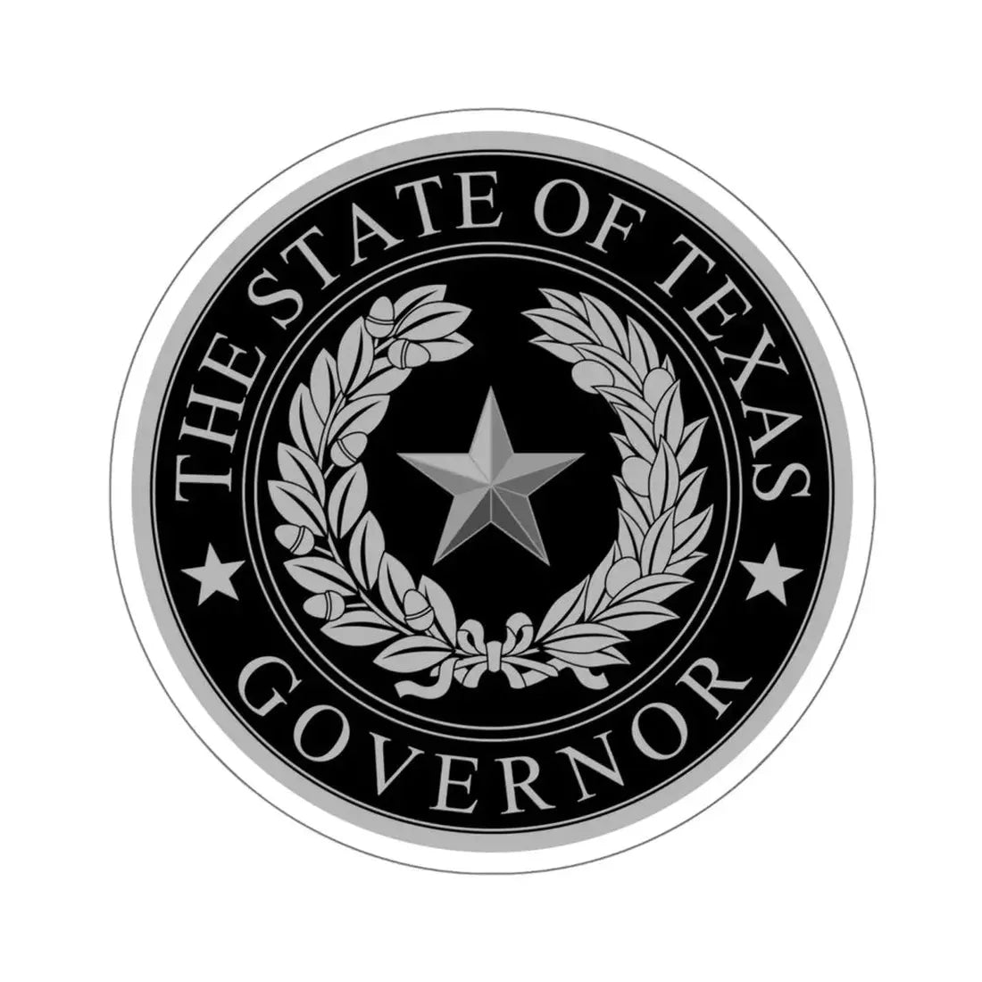 Seal of the Governor of Texas - STICKER Vinyl Kiss-Cut Decal 6 Inch White - The Sticker Space