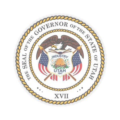 Seal of the Governor of Utah 2011 - STICKER Vinyl Kiss-Cut Decal 2 Inch Transparent - The Sticker Space