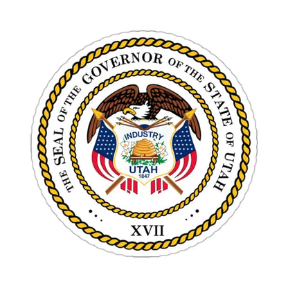 Seal of the Governor of Utah 2011 - STICKER Vinyl Kiss-Cut Decal 2 Inch White - The Sticker Space