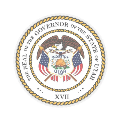 Seal of the Governor of Utah 2011 - STICKER Vinyl Kiss-Cut Decal 3 Inch Transparent - The Sticker Space