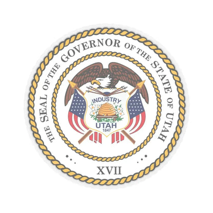 Seal of the Governor of Utah 2011 - STICKER Vinyl Kiss-Cut Decal 4 Inch Transparent - The Sticker Space