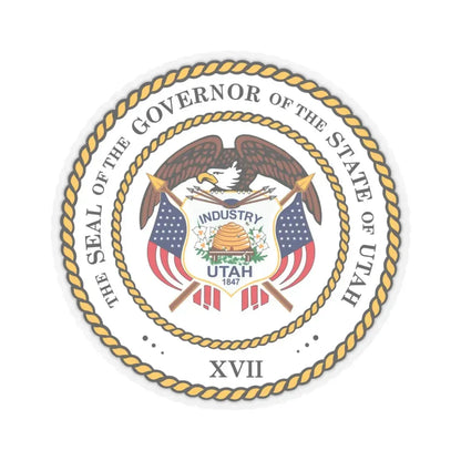 Seal of the Governor of Utah 2011 - STICKER Vinyl Kiss-Cut Decal 6 Inch Transparent - The Sticker Space